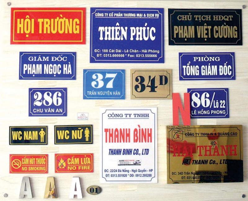 Làm biển phòng ban giá rẻ tại Hà Nội