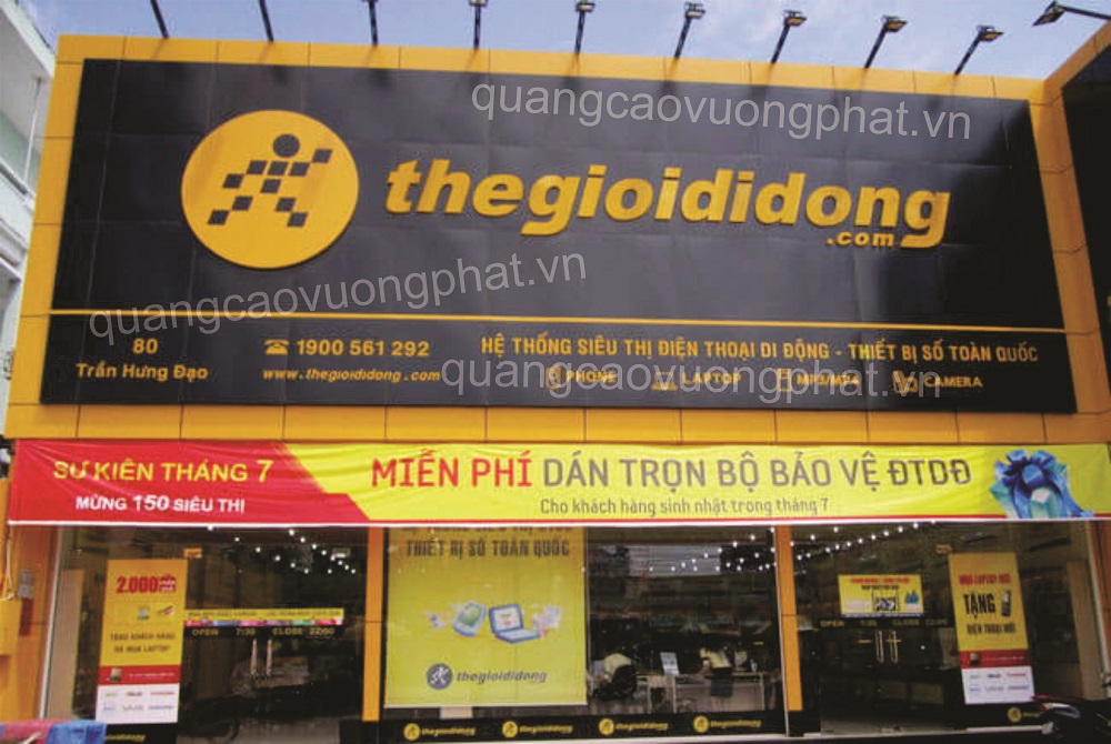 Chữ nổi alu biển quảng cáo thế giới di động